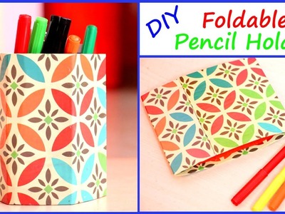 DIY School Supplies | Foldable Pencil Holder from Waste Cardboard | Little Crafties