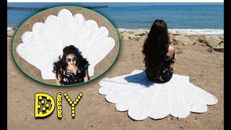 DIY Seashell Beach Blanket - NO SEW! || Lucykiins