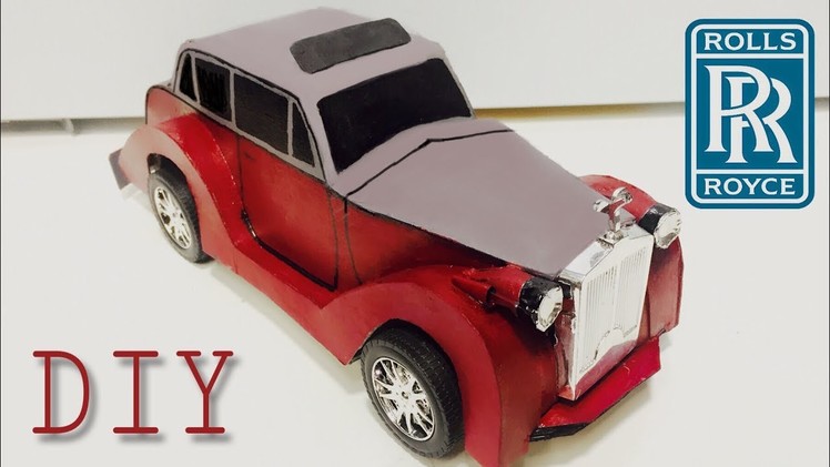 DIY Vintage Rolls Royce Rental toy car out of cardboard