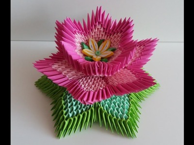 Fleur de lotus , lotus flower, origami 3d