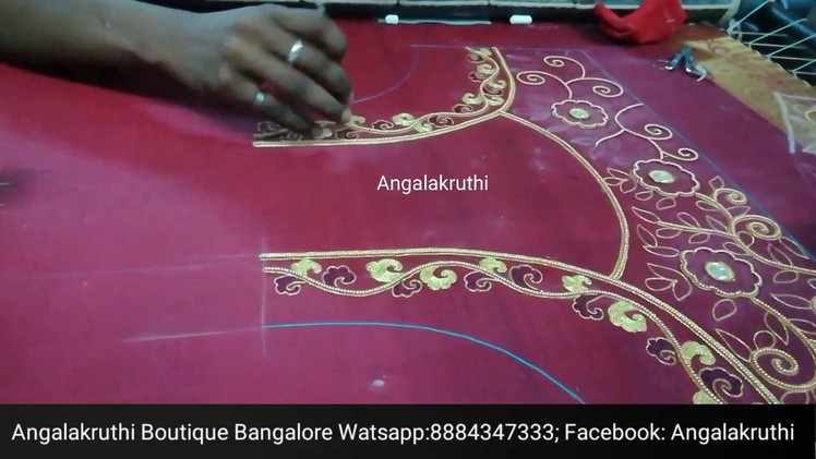 Hand Embroidery Blouse designs by Angalakruthi boutique Bangalore