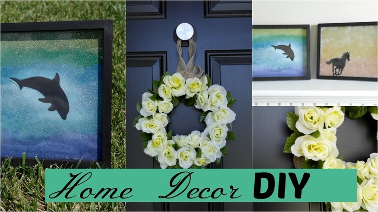 Home Decor DIY || Using Dollar Tree Items || Summer Wreath || Silhouette Wall Art ||