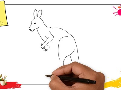 How to draw a kangaroo SIMPLE, EASY & SLOWLY step by step for kids