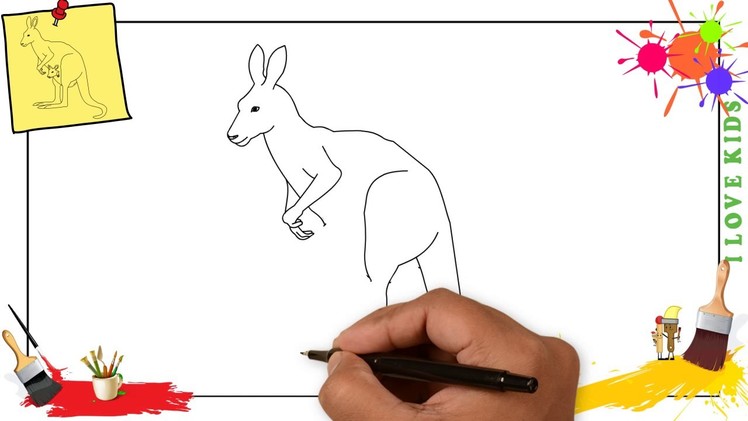How to draw a kangaroo SIMPLE, EASY & SLOWLY step by step for kids