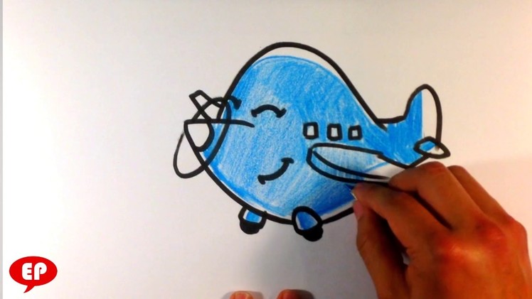 How to Draw a Plane  (cute) - Easy Pictures to Draw