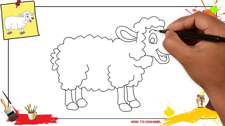 How to draw a sheep 2 SIMPLE, EASY & SLOWLY step by step for kids