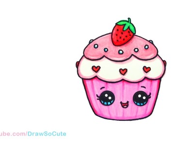 How to Draw + Color a Cupcake Easy Valentines Sweet