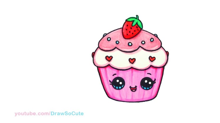 How to Draw + Color a Cupcake Easy Valentines Sweet