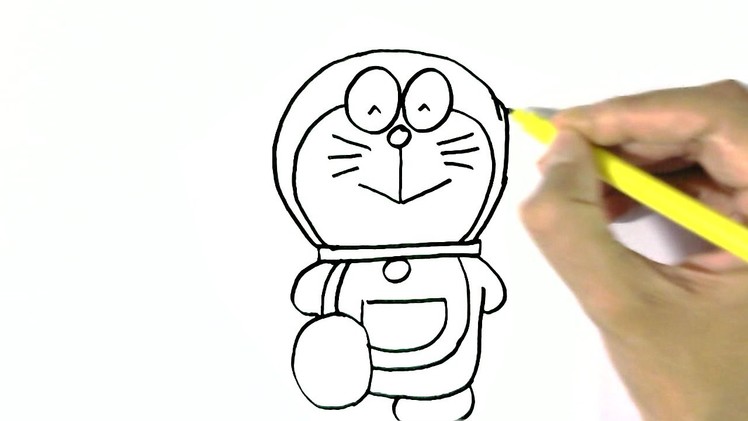 How to draw  Doraemon  in easy steps for children. beginners