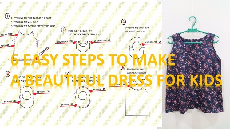 How to make a dress pattern and sew a beautiful and simple dress for for beginner using portable min