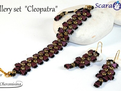 Jewellery Set "Cleopatra" with Kheops® par Puca® and RounDuo® beads [Video Tutorial]