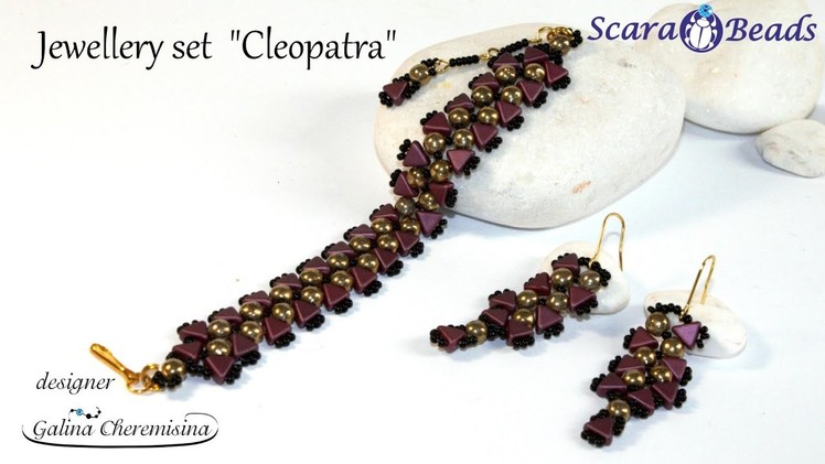 Jewellery Set "Cleopatra" with Kheops® par Puca® and RounDuo® beads [Video Tutorial]
