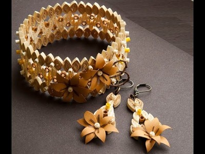 QUILLING BANGLES AND EARRINGS DESIGNS.