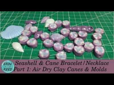 Seashell & Cane Bracelet.Necklace Part 1: Air Dry Clay Canes & Seashell Molds