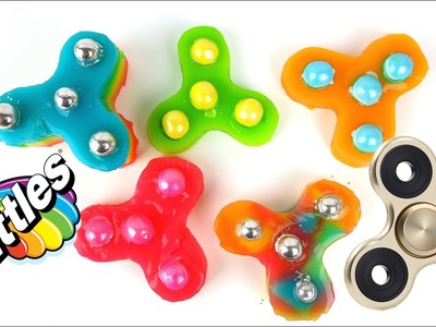 Skittles Fidget Spinner! Rainbow Candy Jelly Fidget Spinner DIY - Skittles Brightside Unboxing