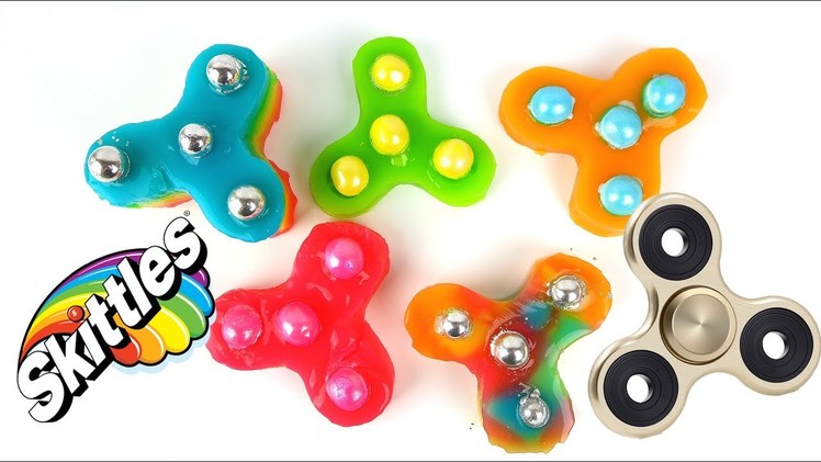Skittles Fidget Spinner! Rainbow Candy Jelly Fidget Spinner DIY - Skittles Brightside Unboxing