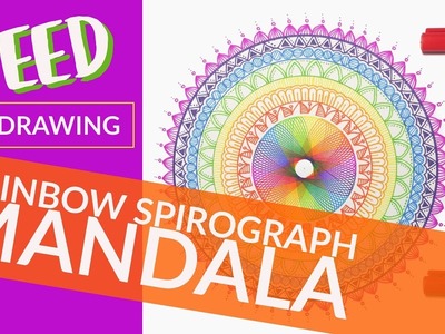 SPEED DRAWING: Rainbow spirograph mandala