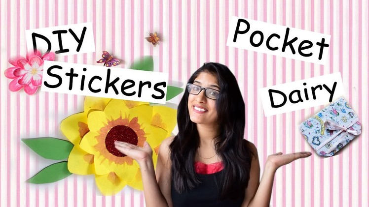 Super easy handmade stickers | and a pocket diary at home| Home decor