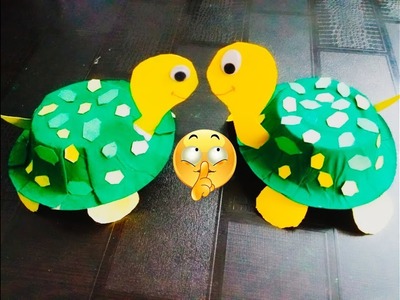 ART AND CRAFT FOR KIDS: HOW TO MAKE TOY TORTOISE OUT OF DISPOSABLE PAPER DONA. PAPER BOWL