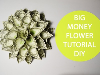 Big Money Flower Origami Tutorial Folded DIY No glue Decoration