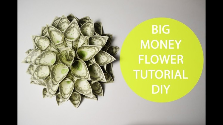 Big Money Flower Origami Tutorial Folded DIY No glue Decoration