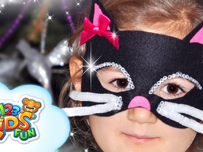 Diy by creative mom #3 - how to make handmade carnival cat mask 123 Kids Fun
