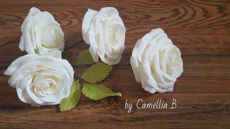 DIY - Paper Roses from crepe paper-  Rosas de papel de crepe- Hoa hồng giấy
