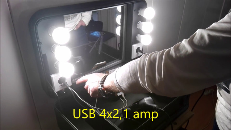 DIY Travel Makeup Case with Mirror, Lights, Power and USB.