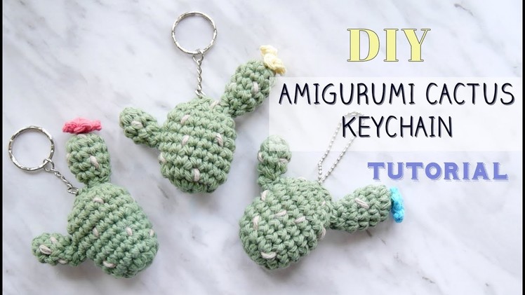 DIY TUTORIAL | How to Make an Amigurumi Crochet Cactus Keychain