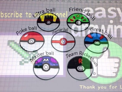 Easy drawings #210 How to draw a pokeball. Pokemon GO