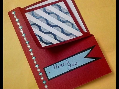 Handmade cards ideas to make Thank you card with simple steps