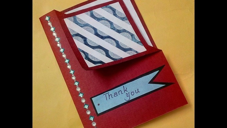 Handmade cards ideas to make Thank you card with simple steps