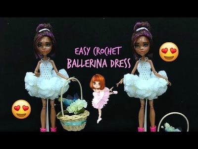 How to Crochet Ballerina Dress For DoLL ( flower girl dress )