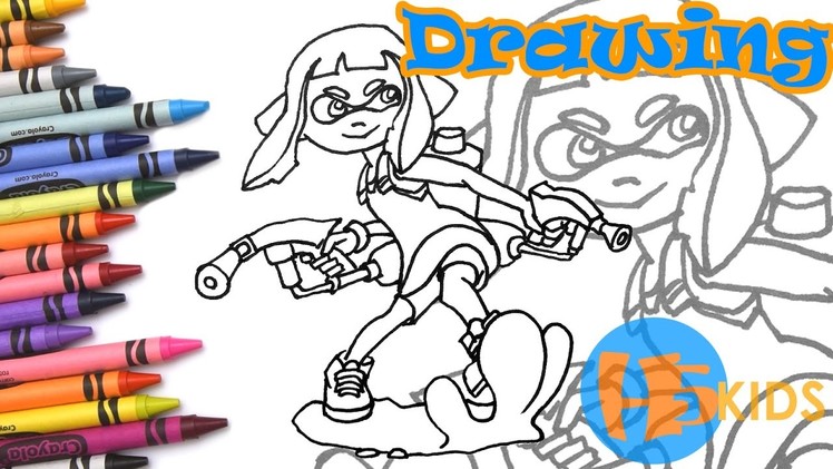 How To Draw an Inkling Girl - Splatoon 2 - Step By Step Easy - Kids Drawing Tutorial