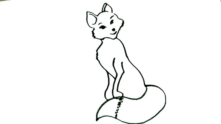 How to draw Cute Fox- in easy steps for children. beginners