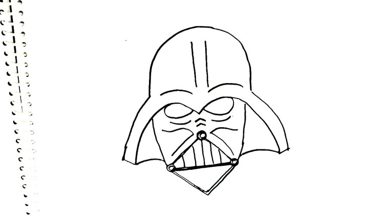 How to draw Darth vader mask,Star wars- in easy steps for children, kids, beginners