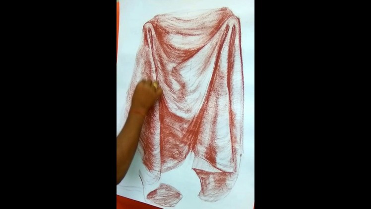 How to draw drapery and clothing folds with crayons easy step by step