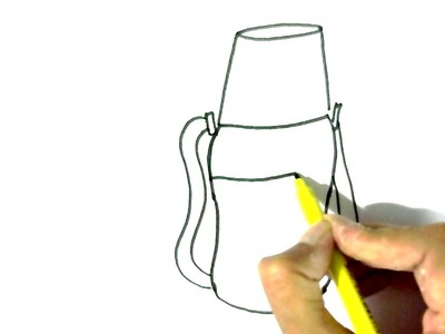 How to draw Water bottle- in easy steps for children. beginners