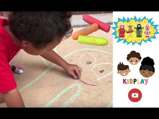 How to Draw Yo Gabba Gabba Sidewalk Chalk kidpl@y PART 1 KidplayTV