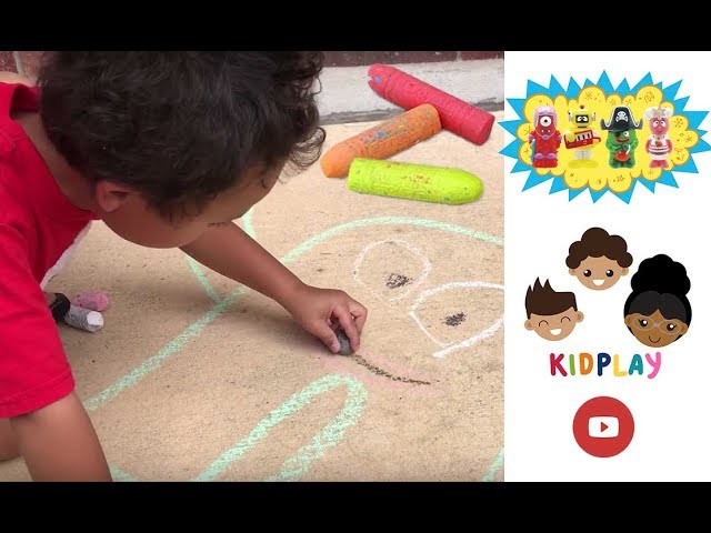 How to Draw Yo Gabba Gabba Sidewalk Chalk kidpl@y PART 1  KidplayTV