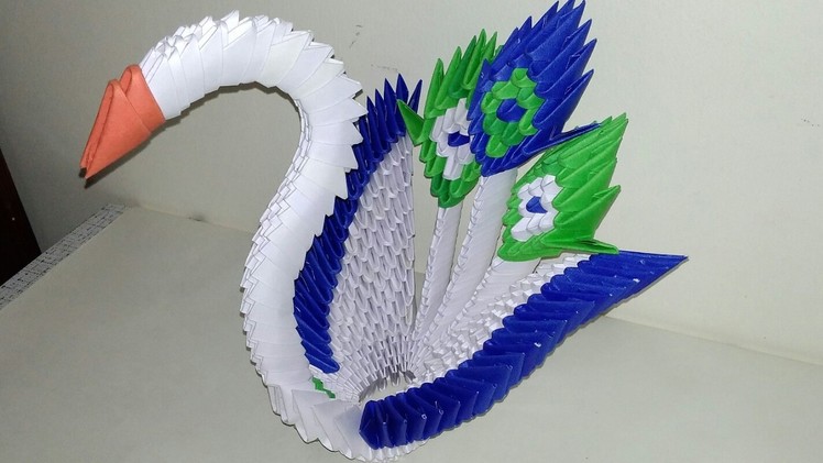 How to make a 3d origami peacock