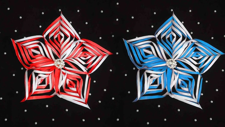 How to make a 3D paper snowflake step by step. How to make a paper snowflake.