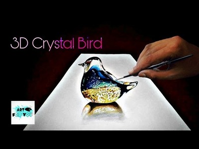 How to make crystal bird 3D painting | how to draw 3D Crystal bird | oil painting | Canvas Art