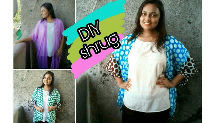 How to make DIY shrug \kimono shrug from dupatta and saree || No sew kimono shrug
