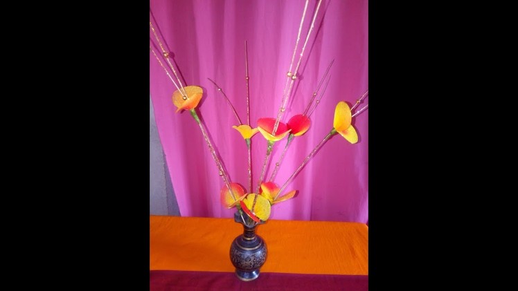 How To Make Flower With The Help Of Broom Stick.