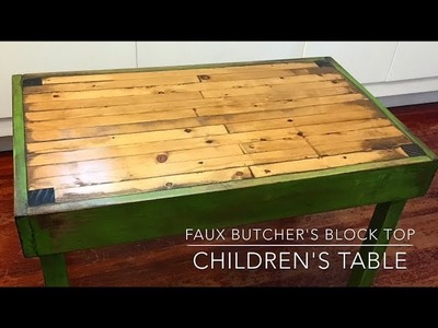 Lazy Guy DIY Presents:  Faux Butcher Block Children's Table
