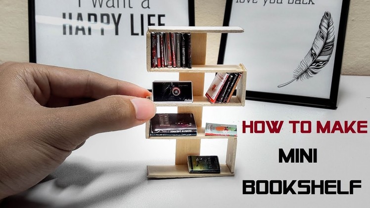 Miniature - How To Make Miniature Books Shelves Using Popsicle Stick