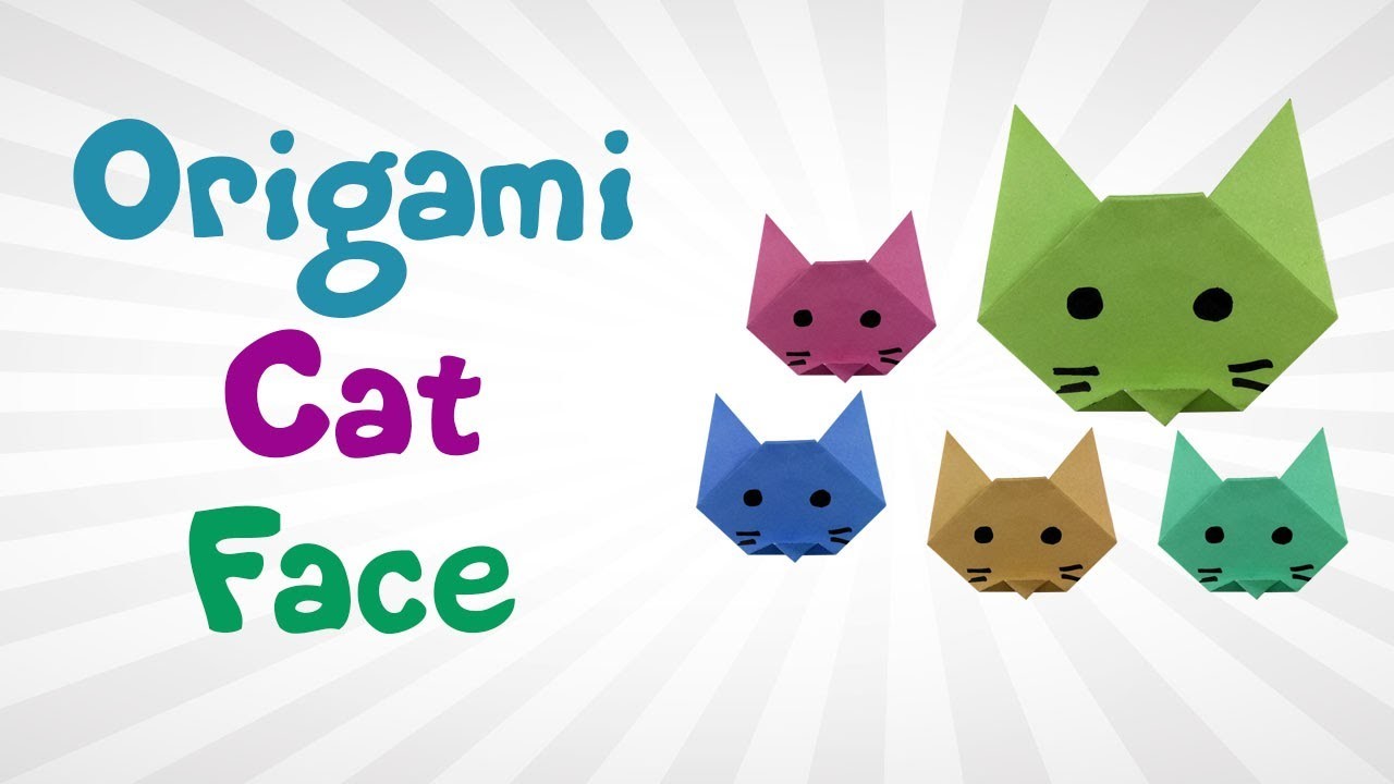 Origami Cat Face Easy Tutorial - DIY How To Make An Origami Cat Face ...