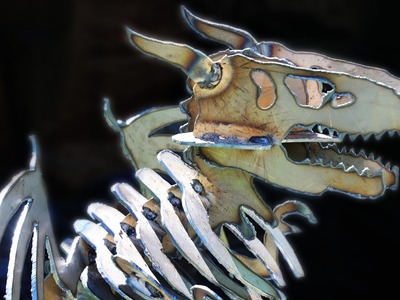 Plasma Cutting & Welding a Steel Dinosaur Dragon Sculpture