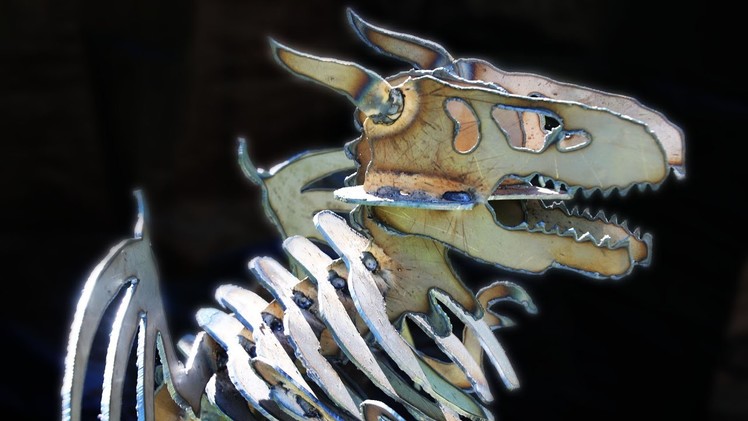 Plasma Cutting & Welding a Steel Dinosaur Dragon Sculpture
